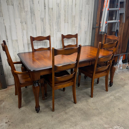 Wood Farmhouse Dining Set Table with 6 Chairs