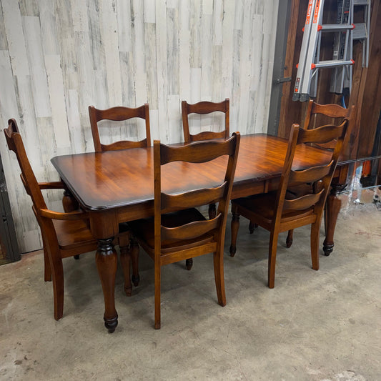 Wood Farmhouse Dining Set Table with 6 Chairs