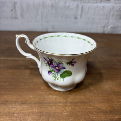 Vintage Royal Albert Tea Cup February Violet Table