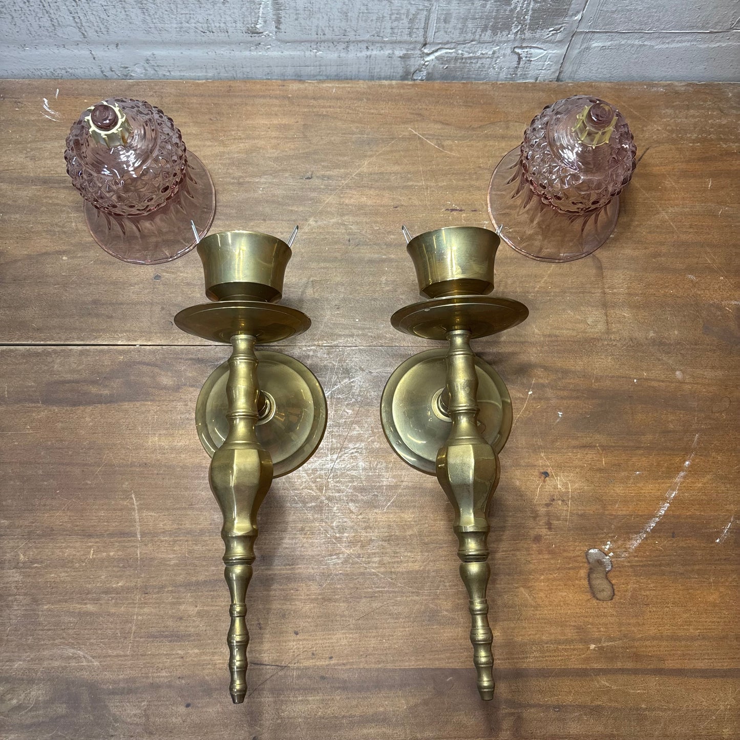 Blush & Brass Wall Sconce Set Of Two