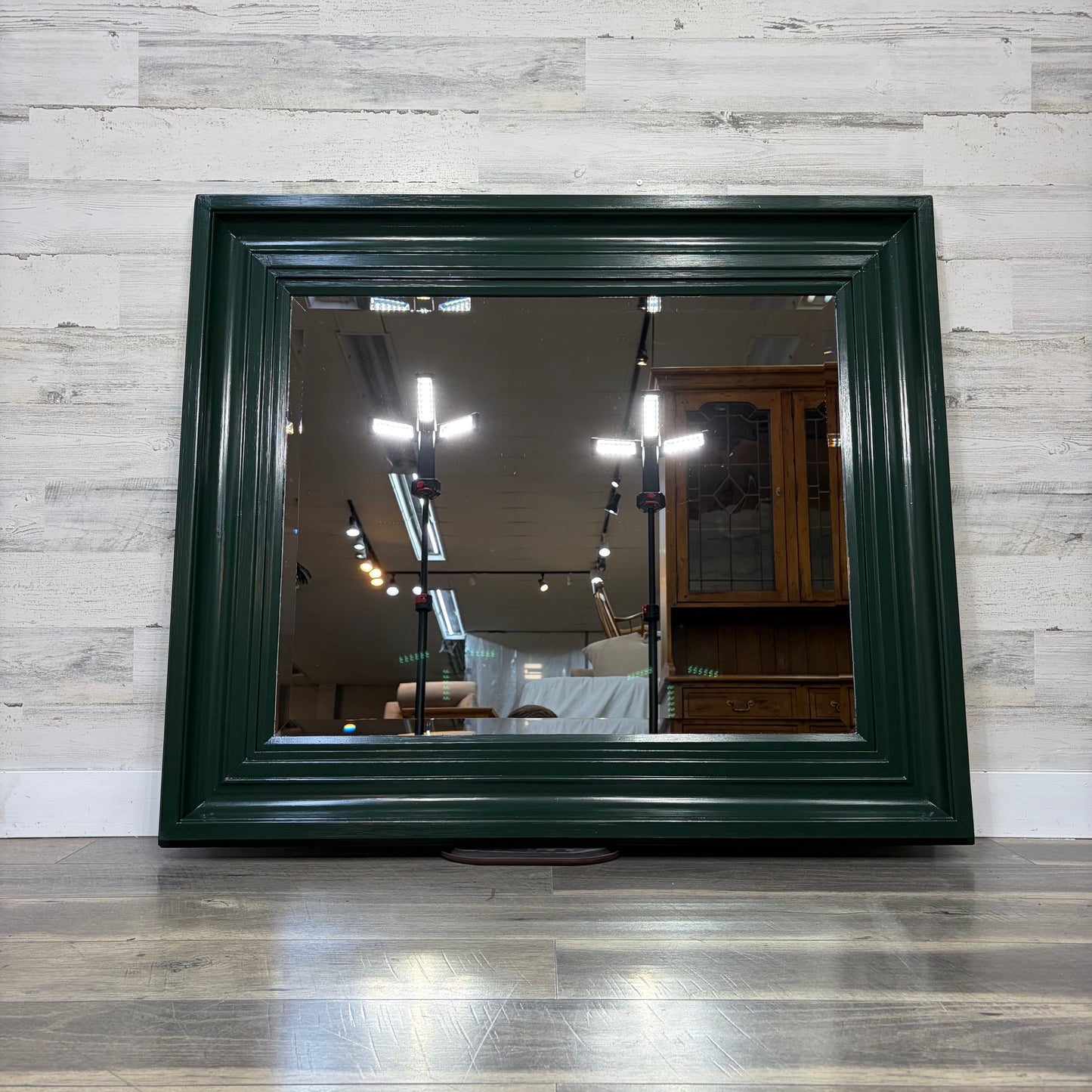 Dark Green Beveled Mirror