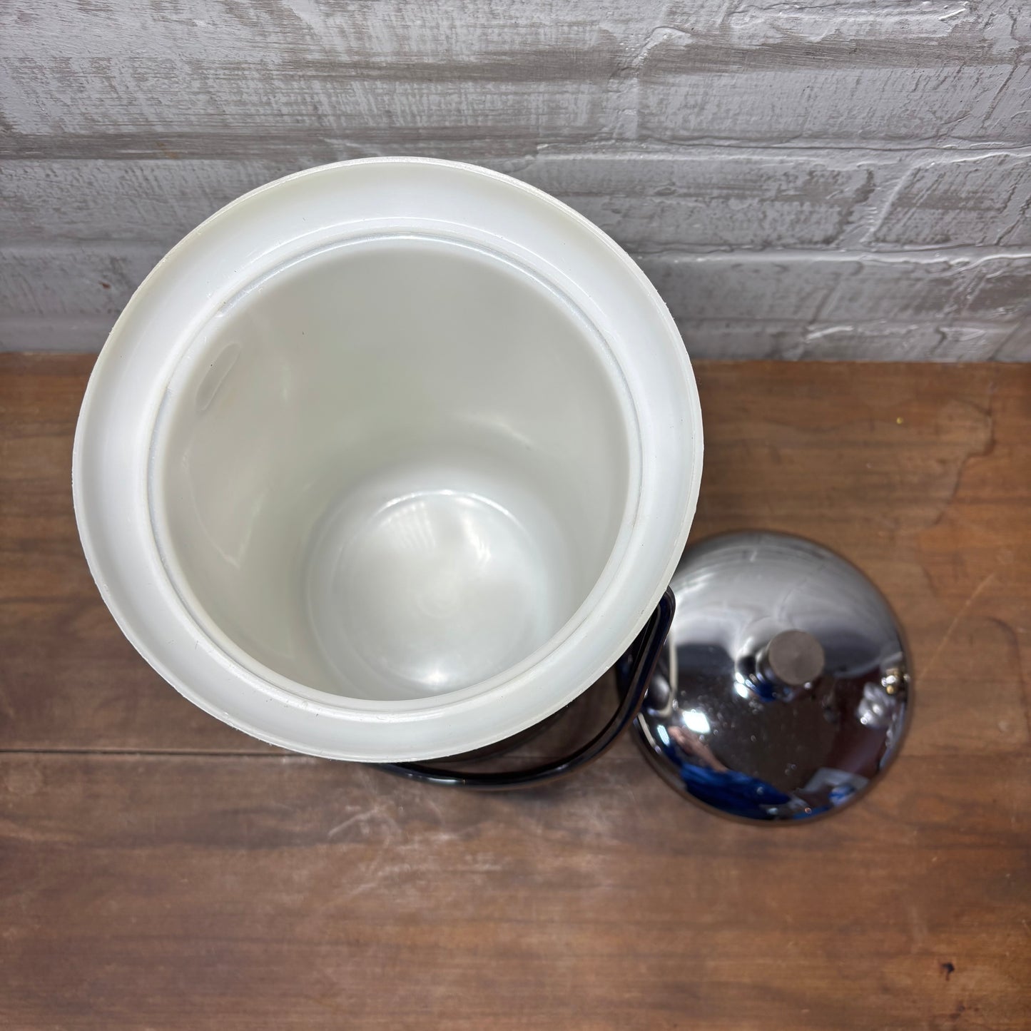 Mid Century Kromex Wood Grain ChampagneIce Bucket