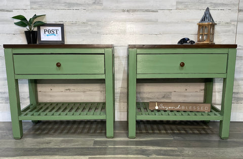 Matching Set Of Bassett Green Nightstands