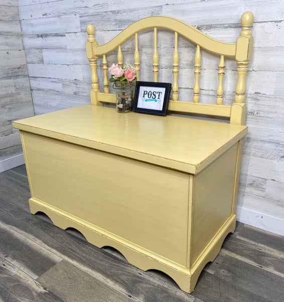 Yellow Toybox Bench Storage