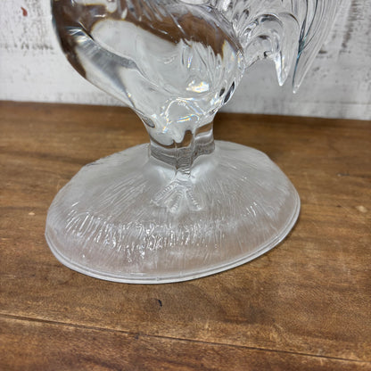 Vintage Cristal D'Arques Rooster Crystal Glass Figurine