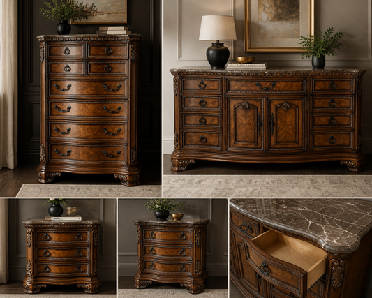 4pc Dresser Set Old World