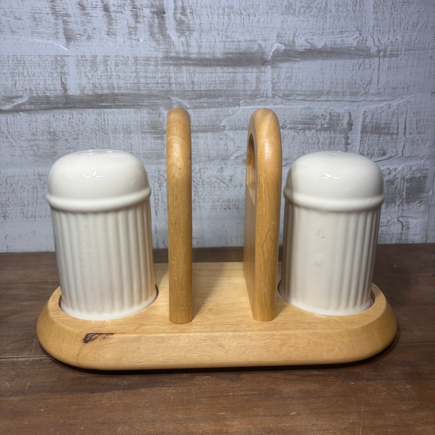 Vintage Ceramic Salt & Pepper Shakers/ Napkin Holder