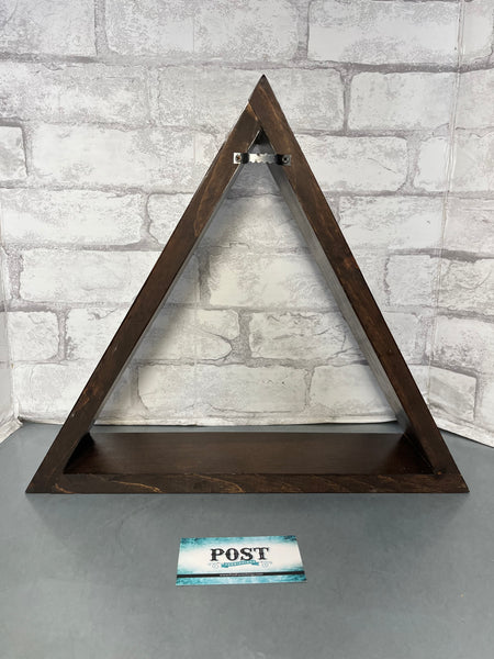 Wood Triangle Wall Shelf w/ Gold Trim