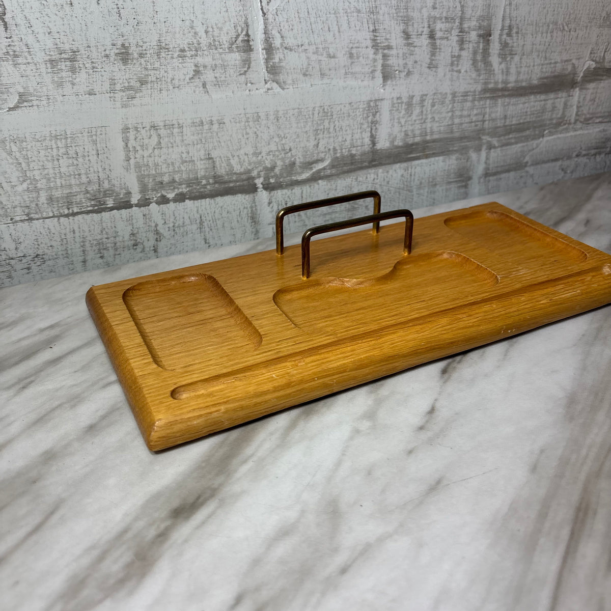 Vintage Wood Valet Organizer Tray