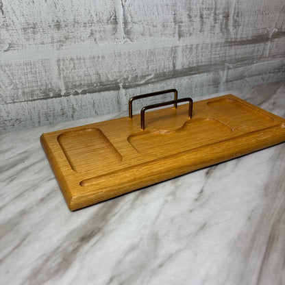 Vintage Wood Valet Organizer Tray