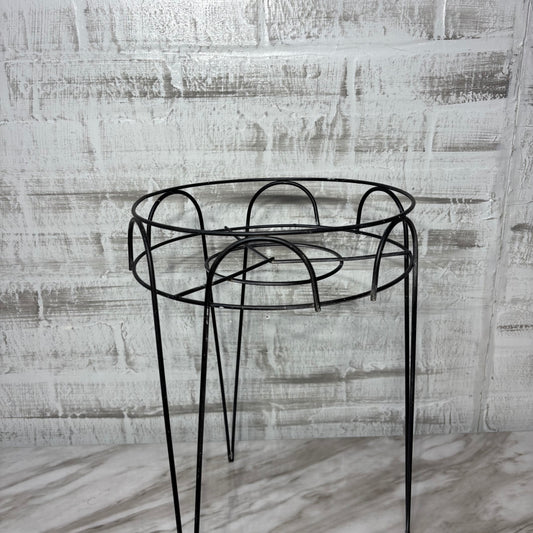 Black Metal Wire Tall Plant Stand with Hairpin Legs