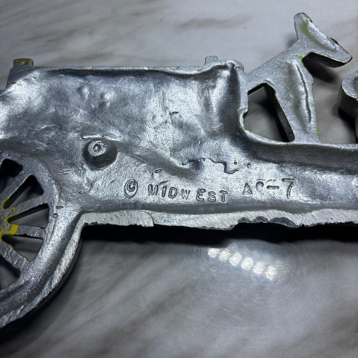 Vintage Midwest Green Aluminum Old Fashioned Car