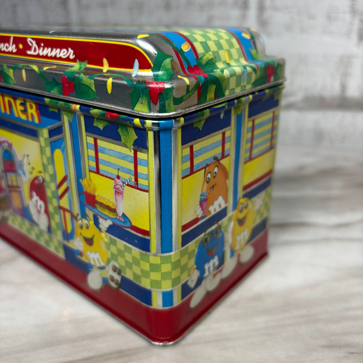 Vintage 1996 M&M's Christmas Series Diner #4 Limited Edition Canister