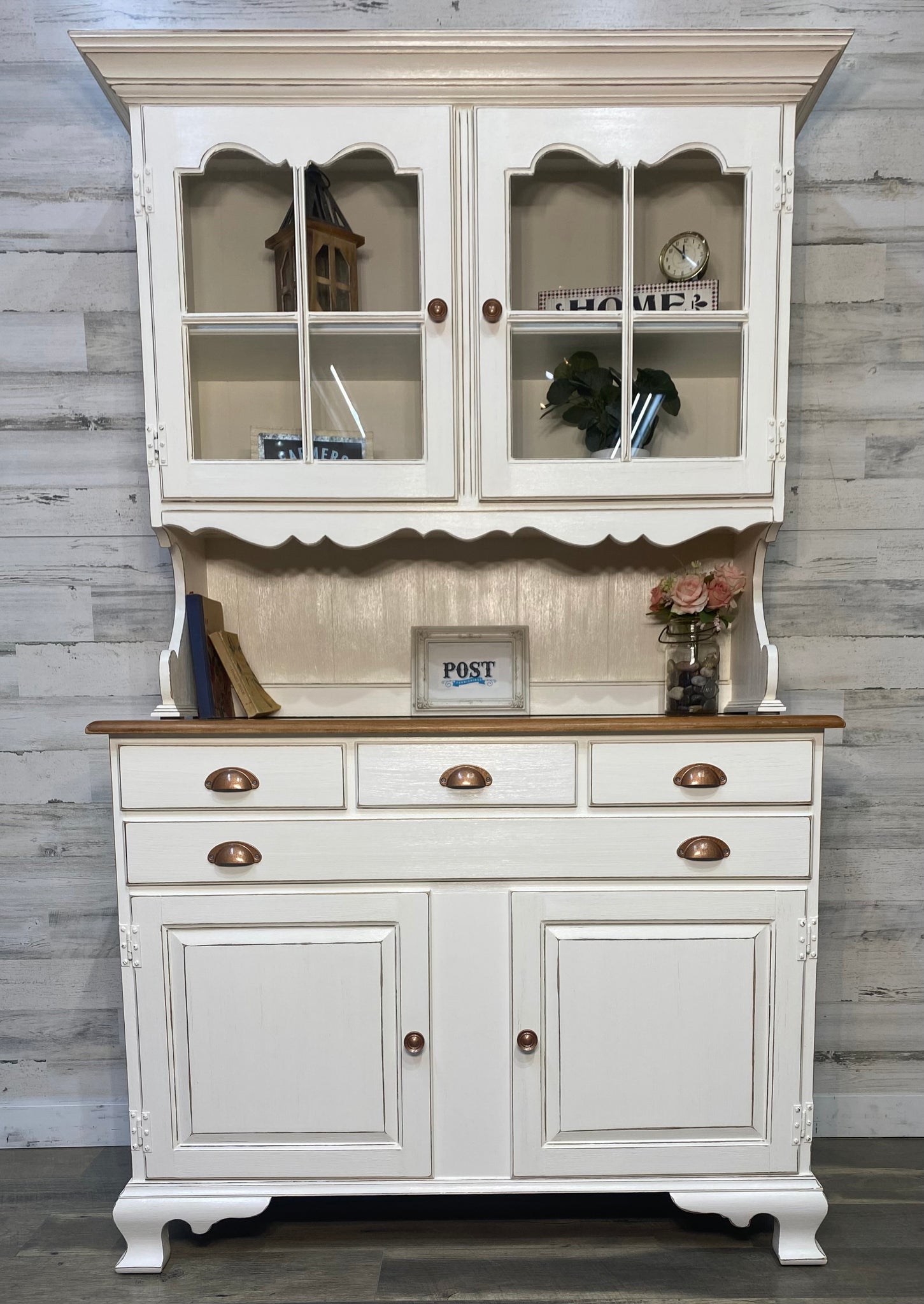 White Farmhouse China Hutch