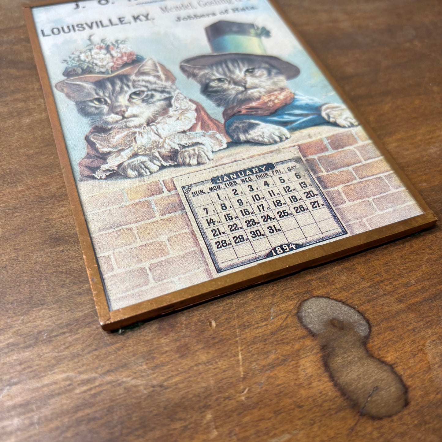 “January 1894” Calendar With Cats