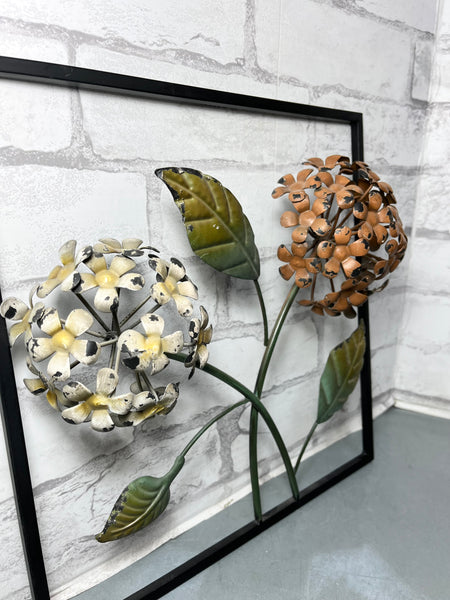 Metal Framed 3D Flower Art