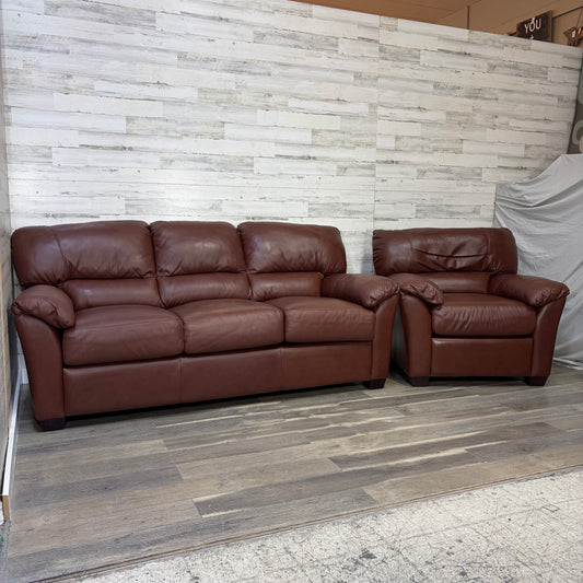 Leather Couch & Chair Set