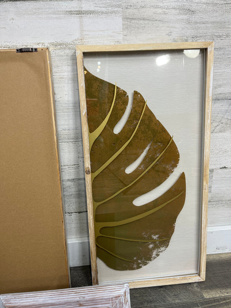 Gold Leaf Glass Shadowbox Wall Art