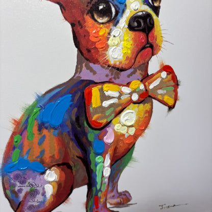 French Bulldog/ Boston Terrier Colorful Canvas Art