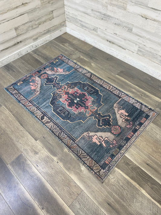 Pink & Blue Boho Rug 5x3