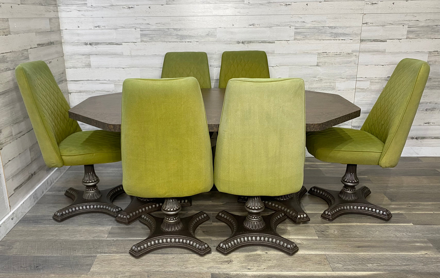 Mid Century Dining Set Green Chairs MetalCraft