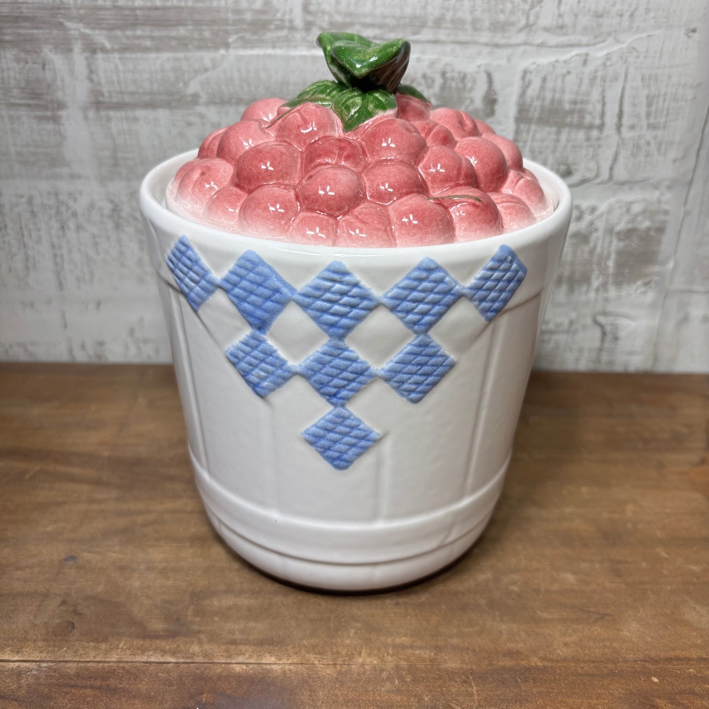 Vintage Treasure Craft Hopscotch Fruit Ceramic Cherry Canister