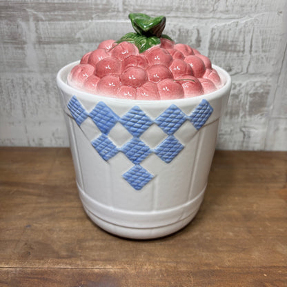 Vintage Treasure Craft Hopscotch Fruit Ceramic Cherry Canister