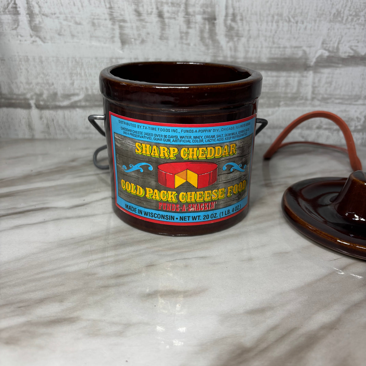 Vintage Brown Glazed Stoneware Cheese Small Crock