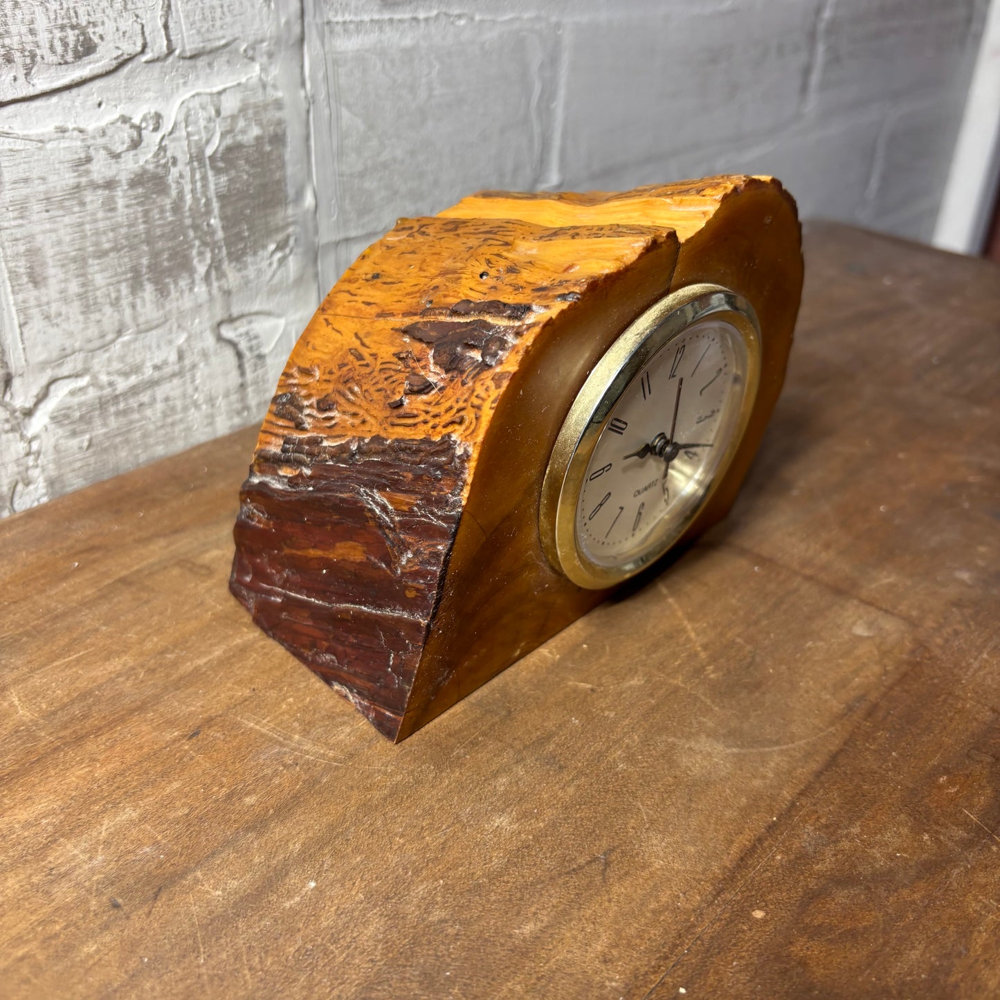 Live Edge Wooden Mantle Clock