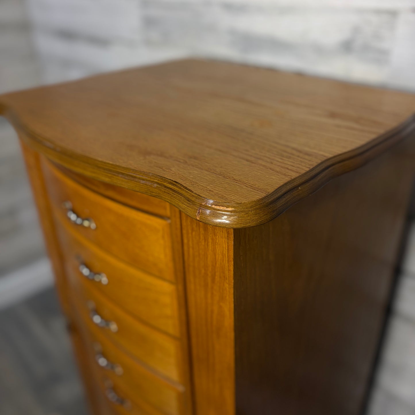 Oak Standing Jewelry Box Chest