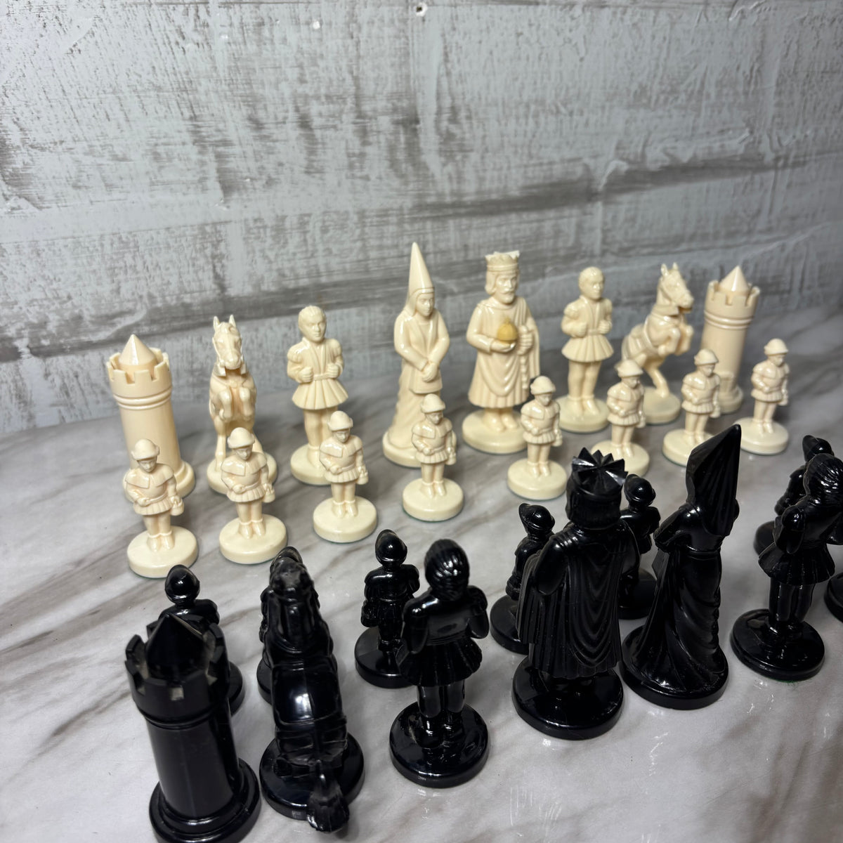 Vintage Historical Chess Set "King Arthur" Chessmen