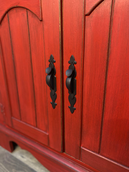 Rustic Barn Red Buffet Cabinet