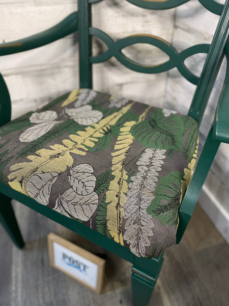 Green Antique Refinished Accent Chair