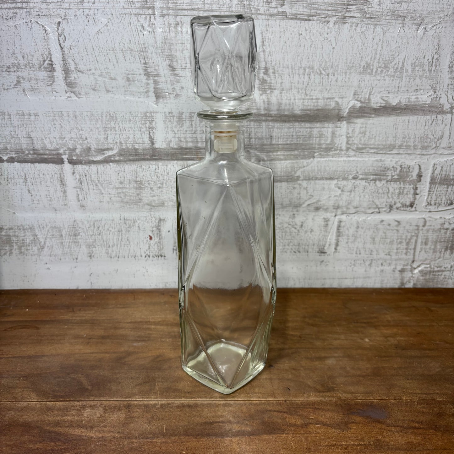 Vintage Diamond Shaped Glass Decanter