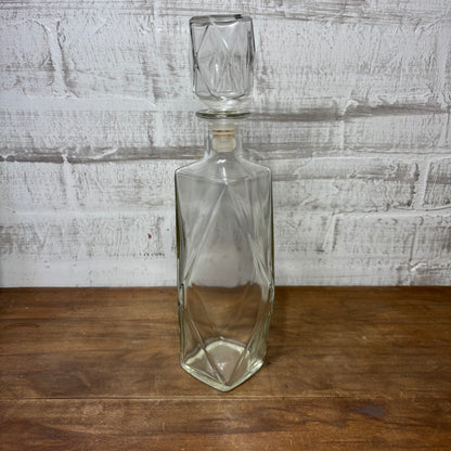 Vintage Diamond Shaped Glass Decanter