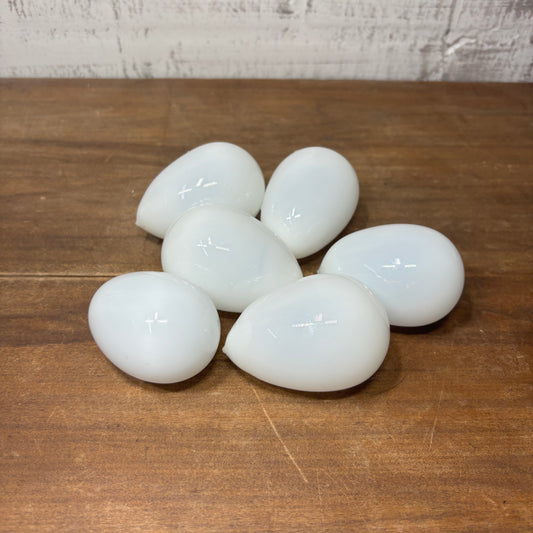 Vintage Milk Glass Hand Blown Nesting Eggs Set of 6