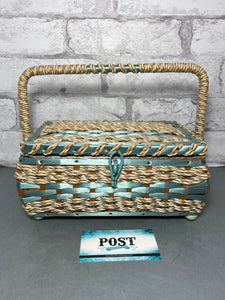 Woven Wicker Sewing Basket