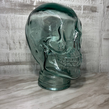 Clear Glass Skull Mannequin Head Display
