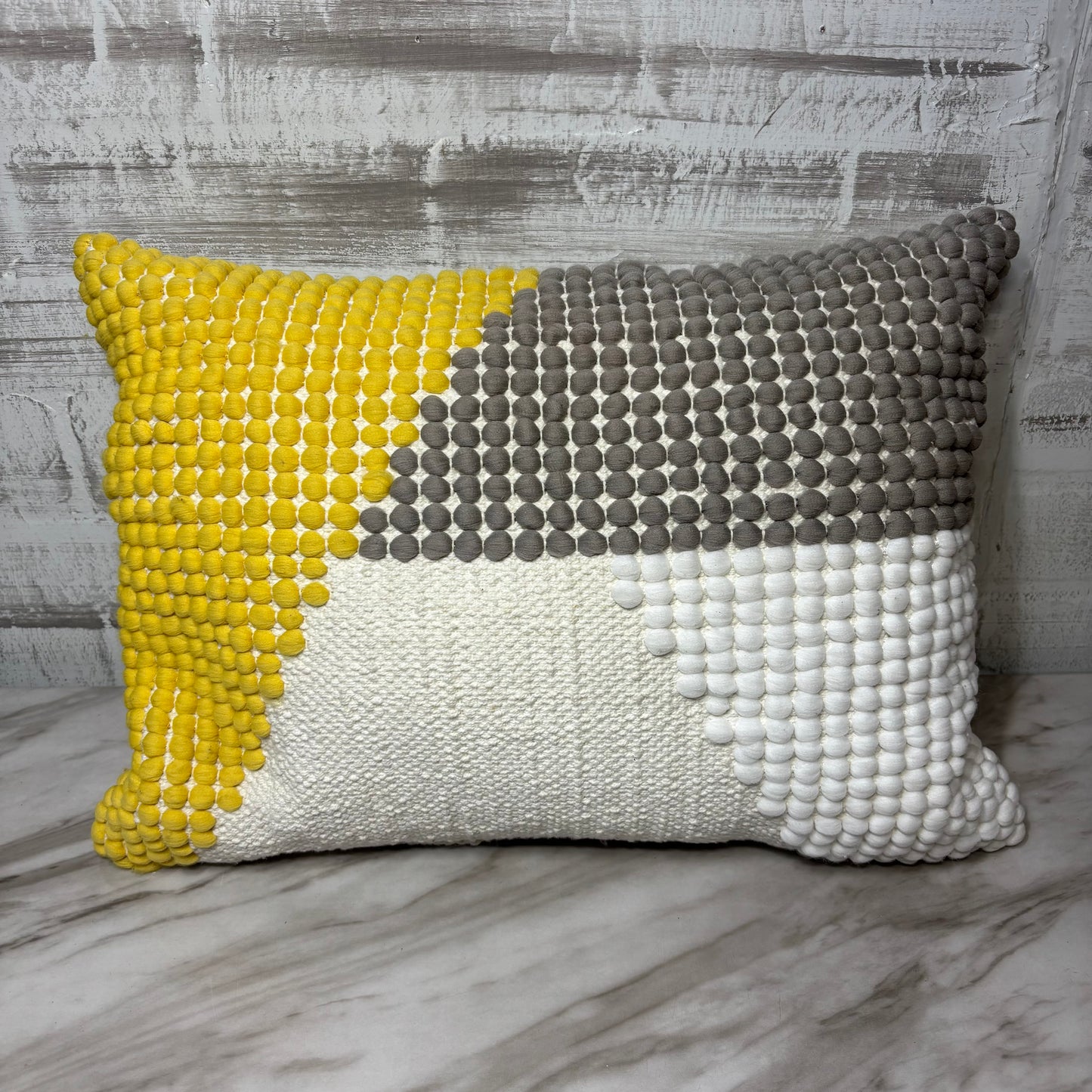 Wool Dot Geometric Pattern Textured Throw Pillow
