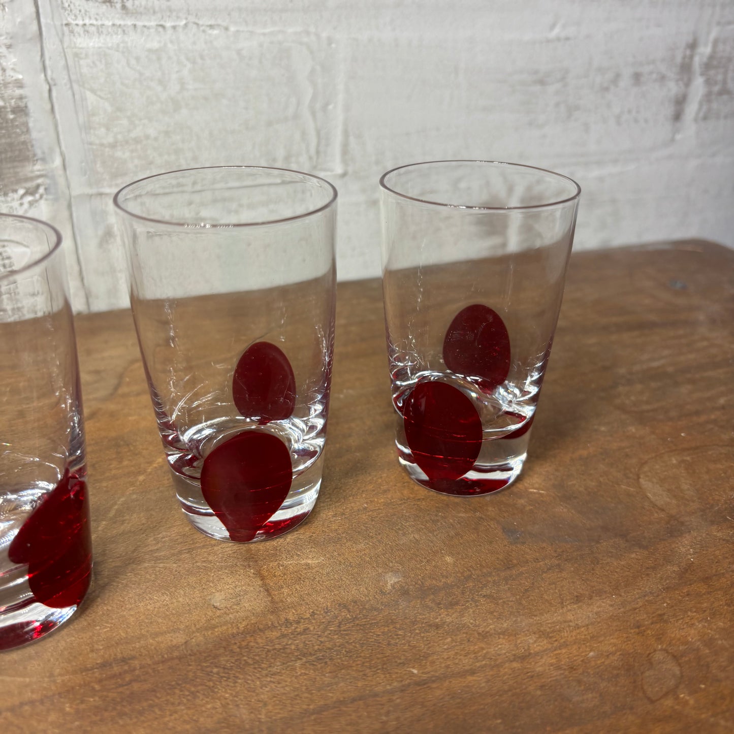 Pier 1 Imports Red Drip Dot Shot Glasses Set Of 4