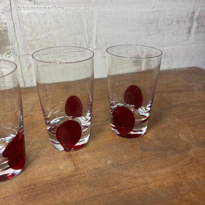 Pier 1 Imports Red Drip Dot Shot Glasses Set Of 4
