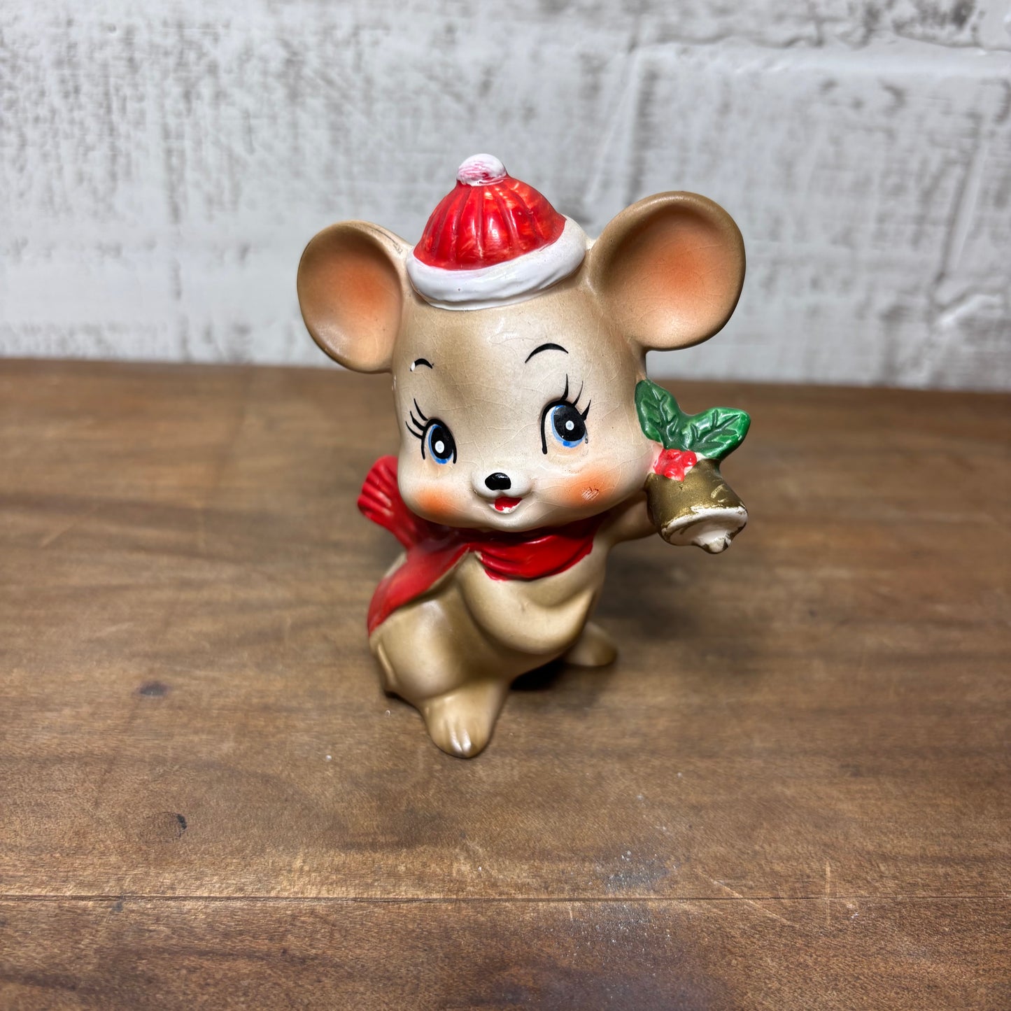 Vintage Lefton Christmas Mouse Figurine