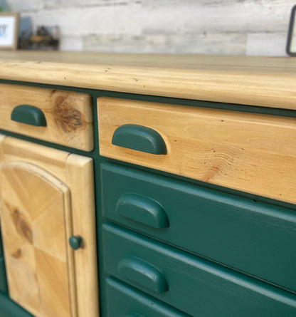 Two Toned Wood & Green Dresser