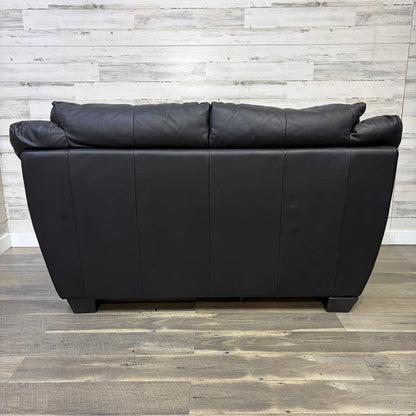 3pc Black Leather Couch Set