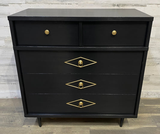 Mid Century Black & Gold Dresser