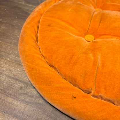 Vintage Round Orange Barstool Cushion Chair