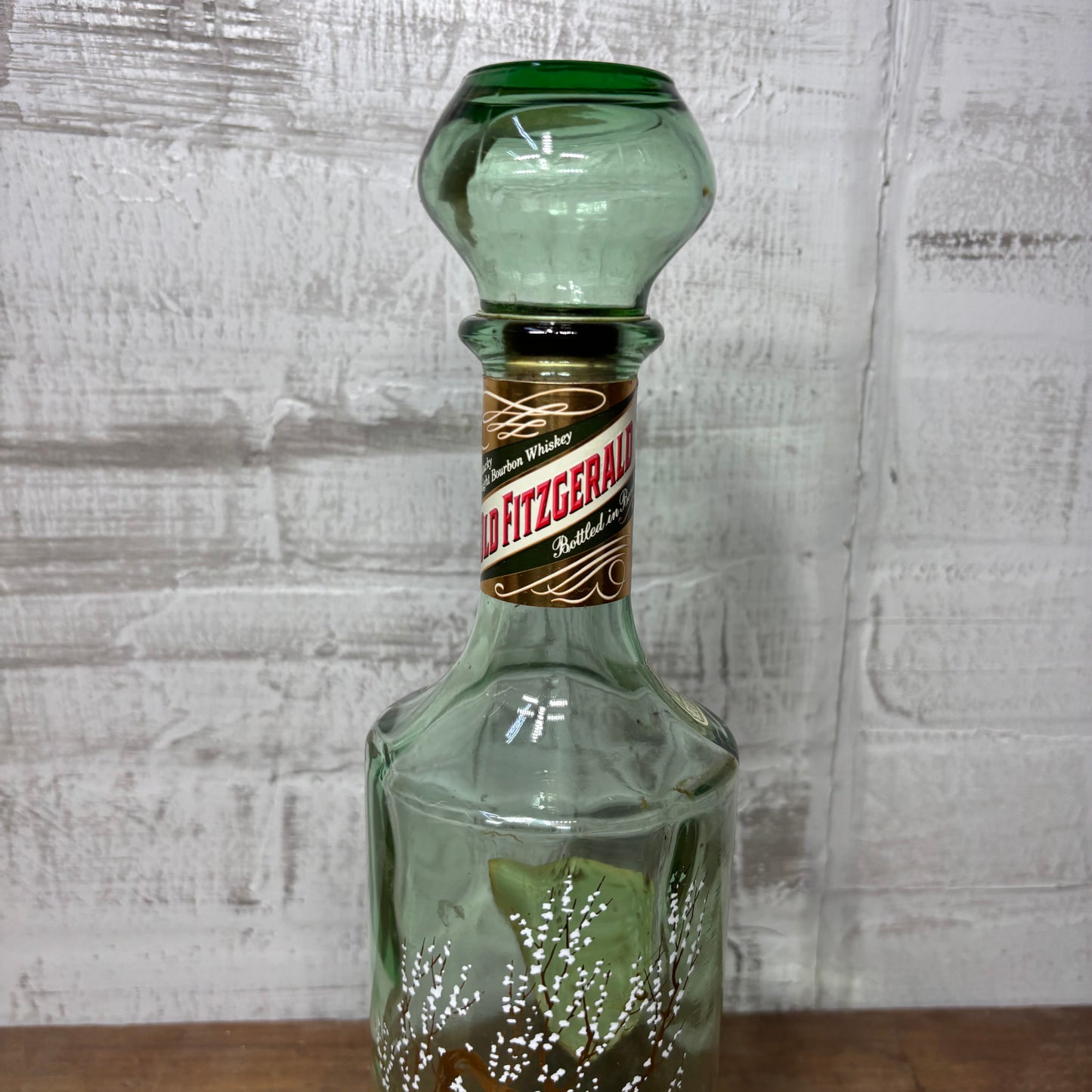 Vintage Old Fitzgerald Kentucky Bourbon Whiskey Glass Decanter