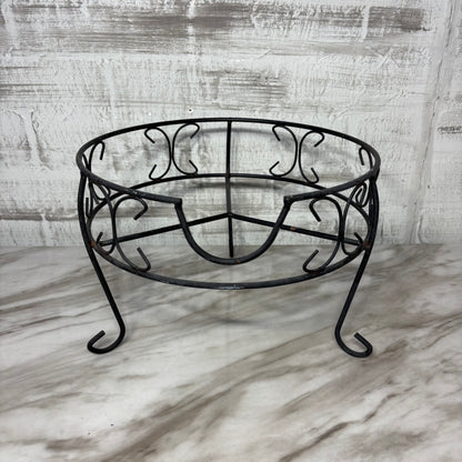 Black Metal Short Plant Stand/ Beverage Dispenser Stand