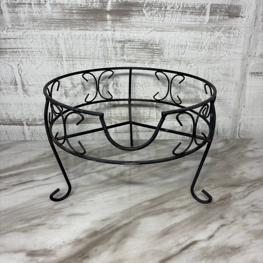 Black Metal Short Plant Stand/ Beverage Dispenser Stand