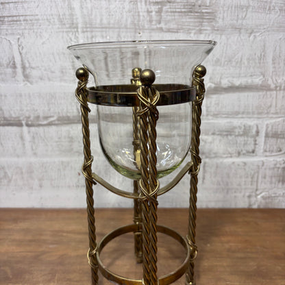Vintage Pillar Glass Candle Holder